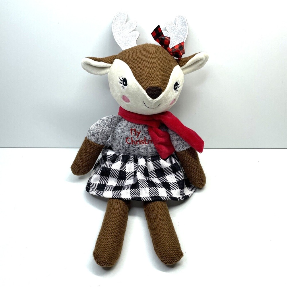 Spark Create Imagine MY FIRST CHRISTMAS Reindeer Plush Stuffed Animal 17" Rattle